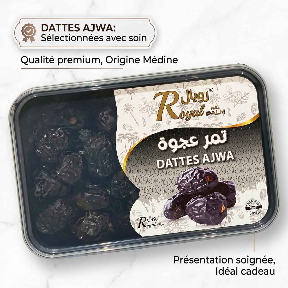 Tâmaras Ajwa de Medina - Tâmaras pretas da Arábia Saudita - apresentação de 400g