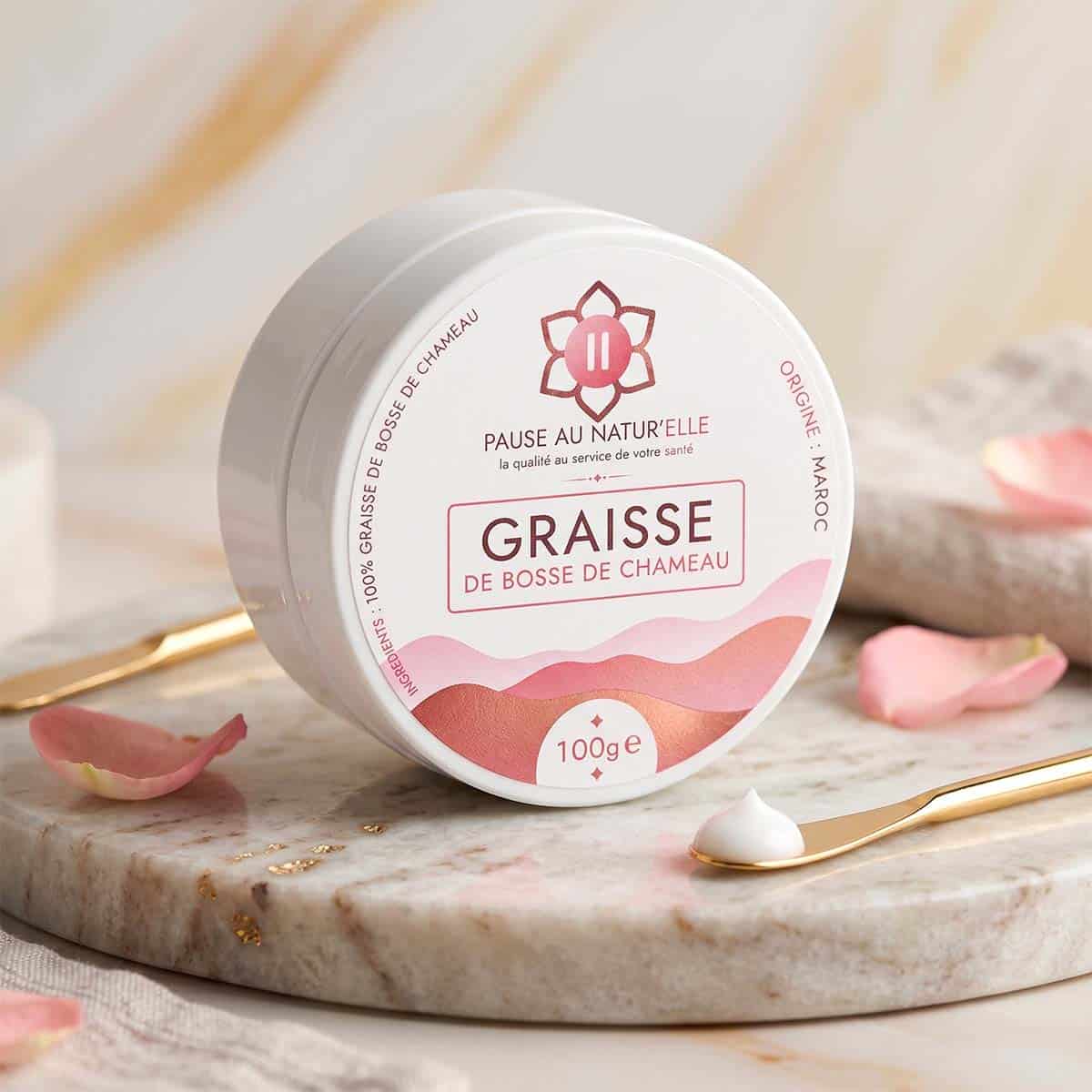 Graisse de bosse de chameau (Daroua marocaine) - Idéal pour massage - 100g blanc