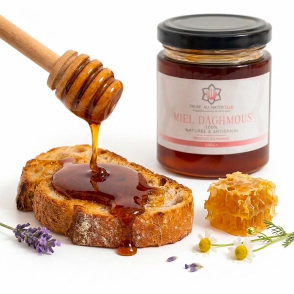 Miel de daghmous picante (miel de cactus Euphorbia) de Marruecos 250g para untar