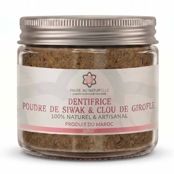 Dentífrico en polvo de clavo y siwak 30 ml base blanca