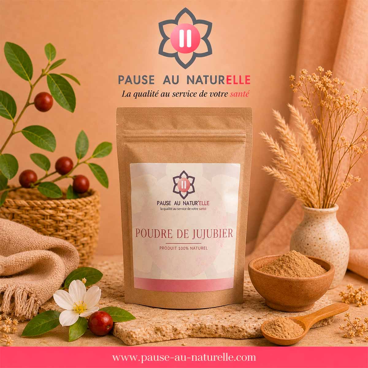 Poudre de jujubier marocaine naturelle - Sidr du Maroc en poudre