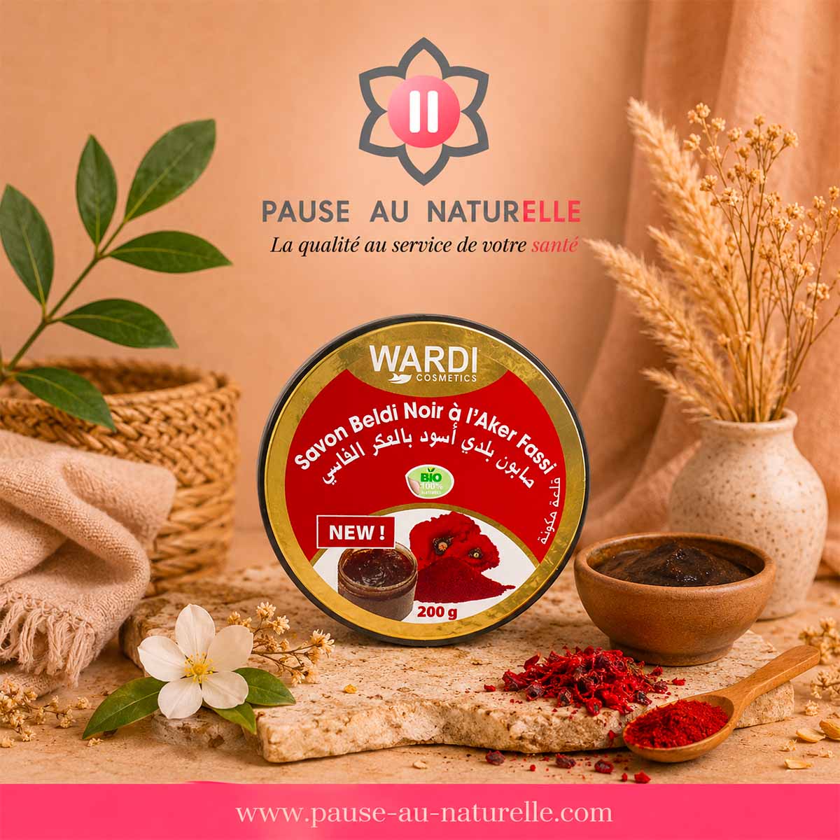 Savon noir à l'aker fassi - Savon beldi marocain - 200g