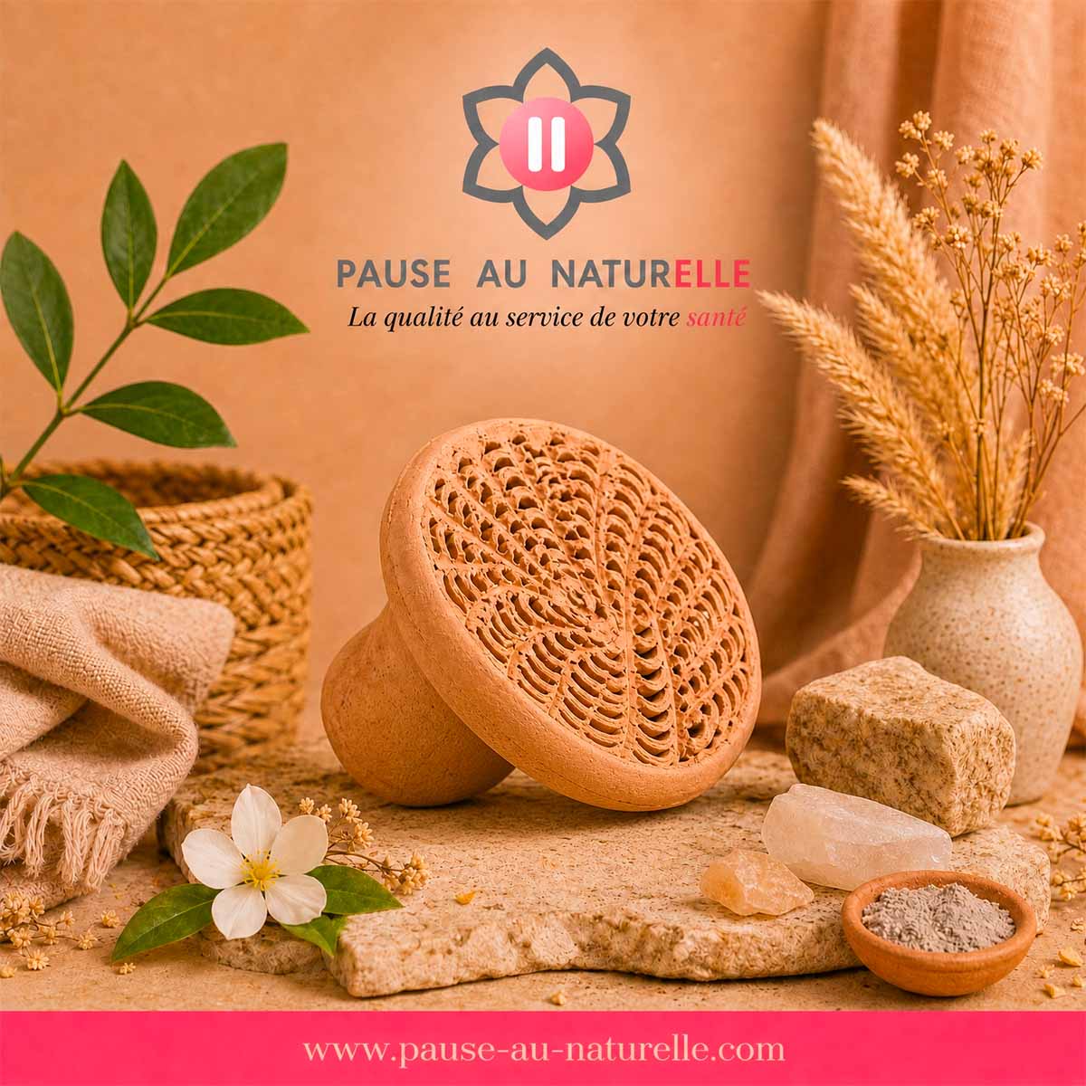 Disque de gommage en terre cuite – Pierre ponce marocaine artisanale