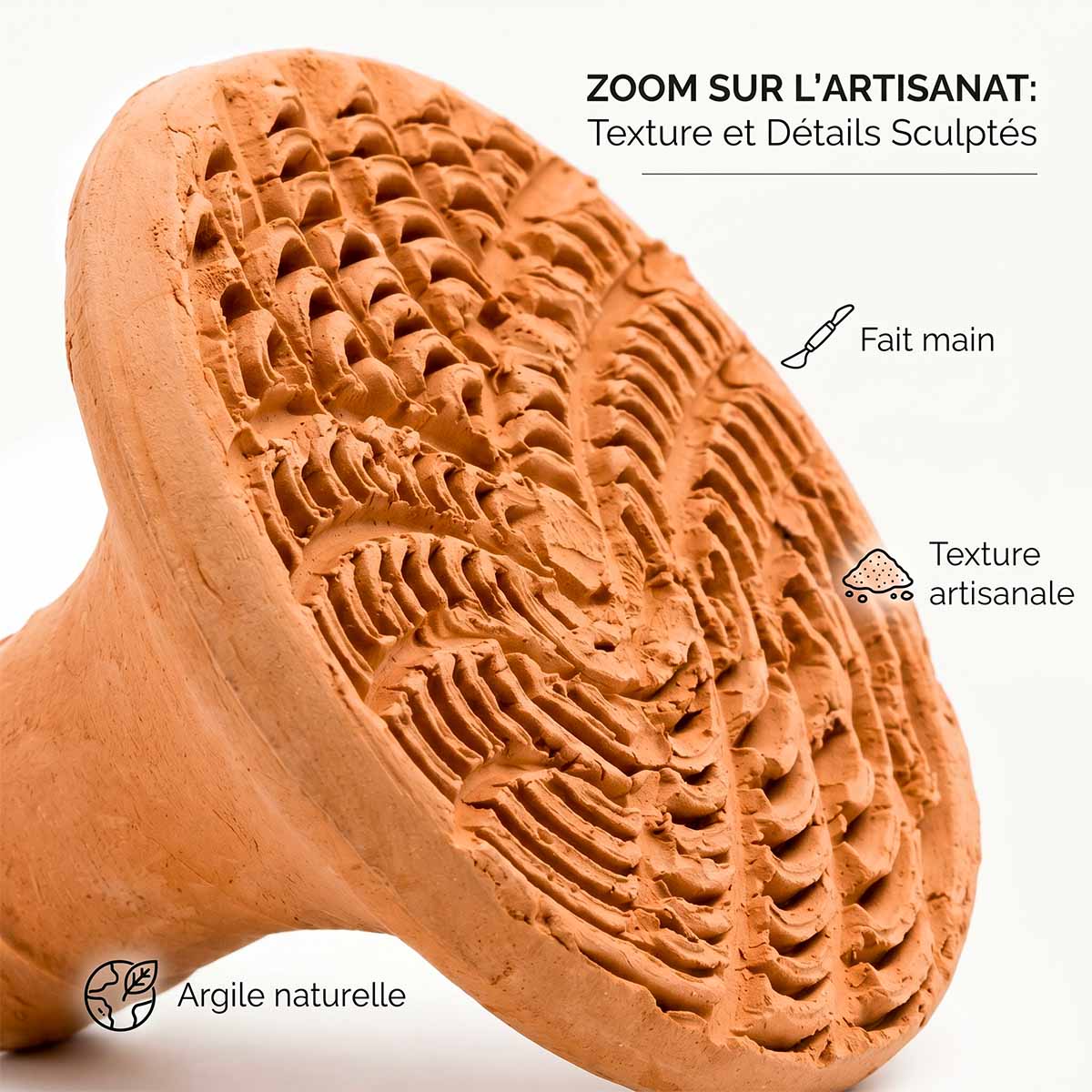 Disque de gommage en terre cuite – Pierre ponce marocaine artisanale zoom