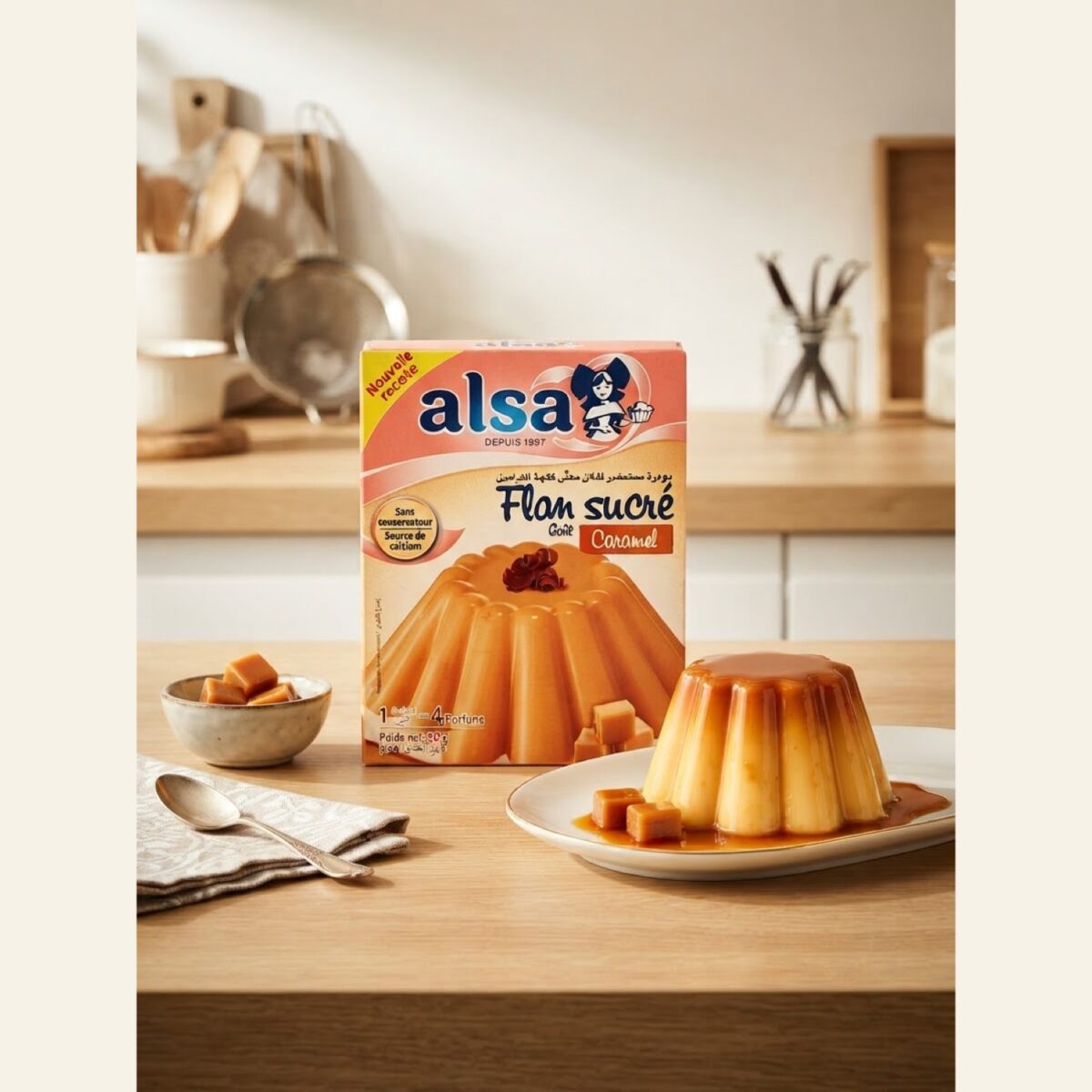 Flan sucré Alsa goût caramel – 4 portions – 50g – Image 4