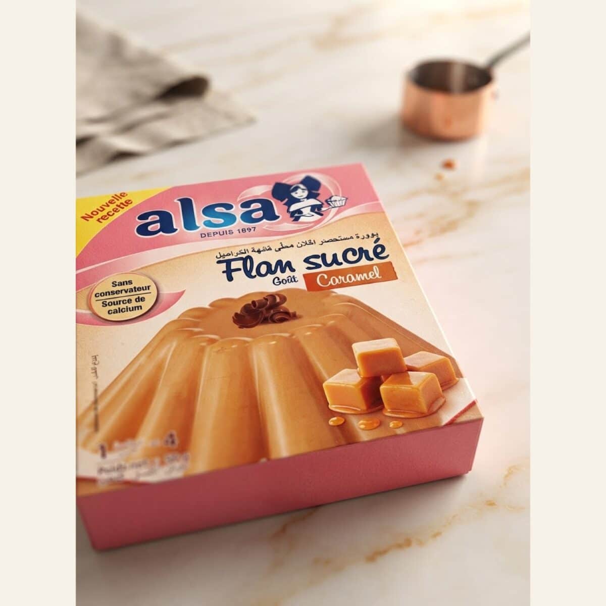 Flan sucré Alsa goût caramel – 4 portions – 50g – Image 3