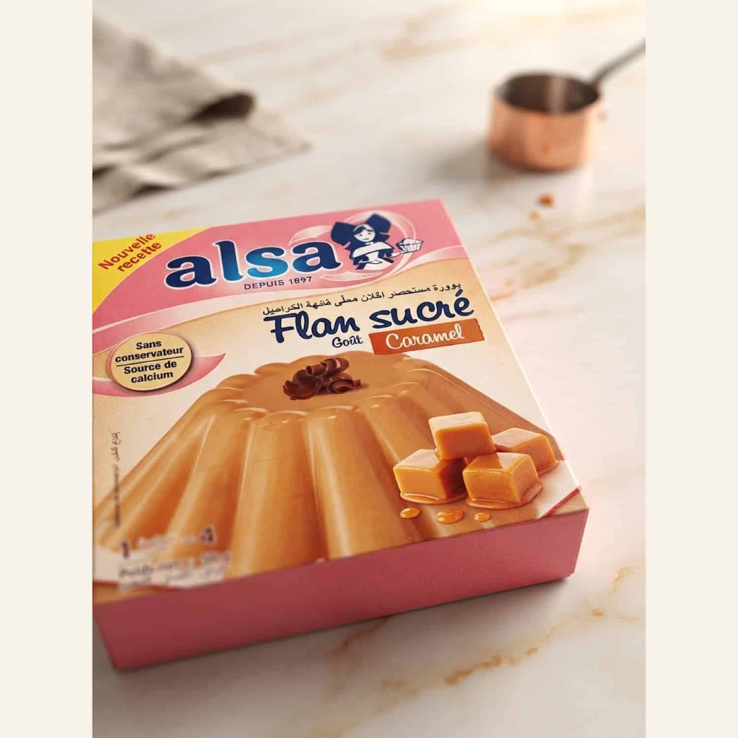 Flan sucré Alsa goût caramel – 4 portions – 50g – Image 3
