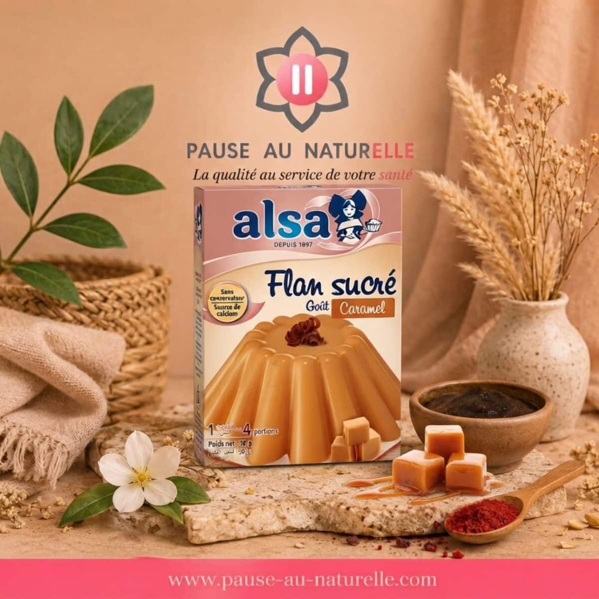 Pudim doce Alsa com sabor a caramelo – 4 porções – 50 g