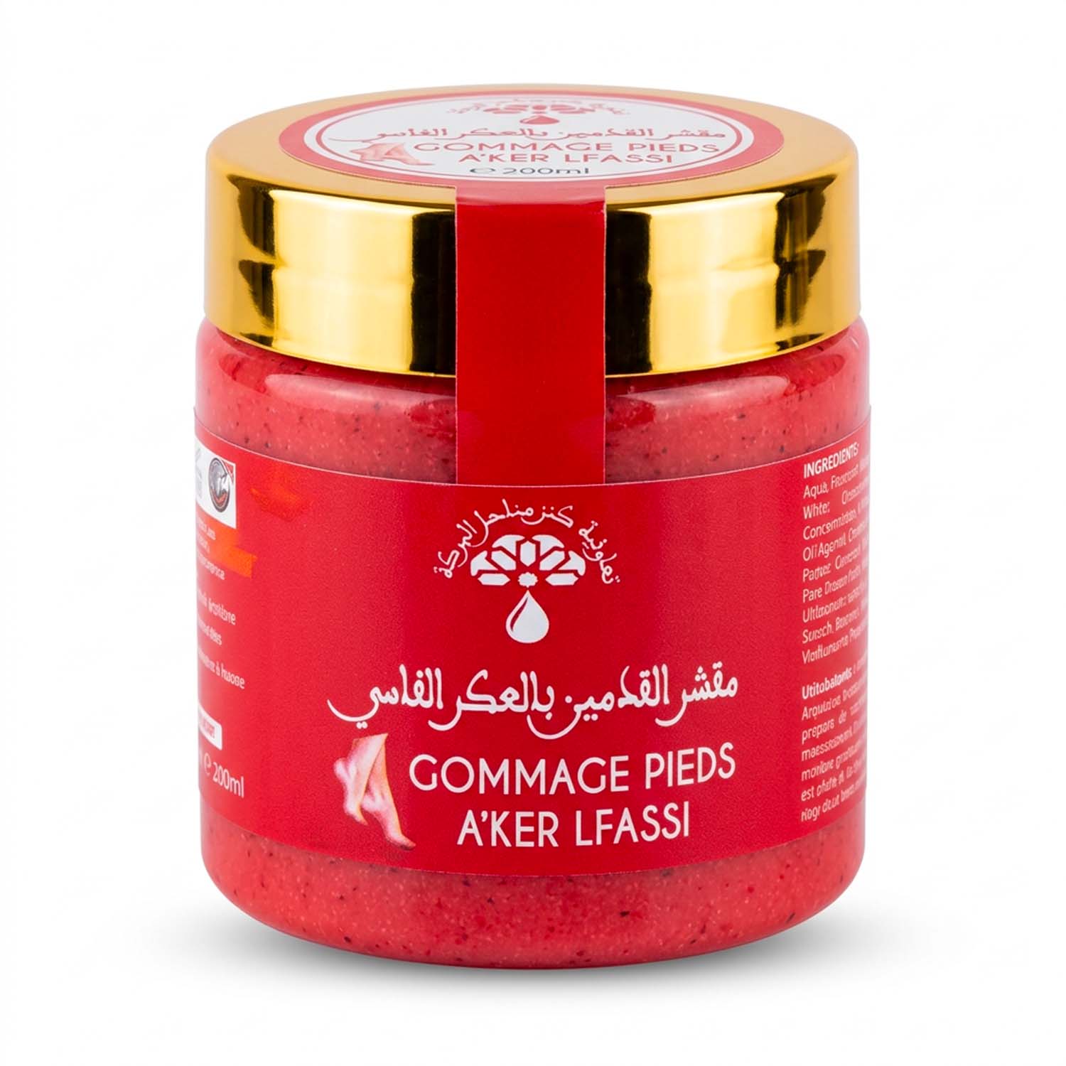 Gommage pieds et talons à l'aker fassi - 200ml fond blanc