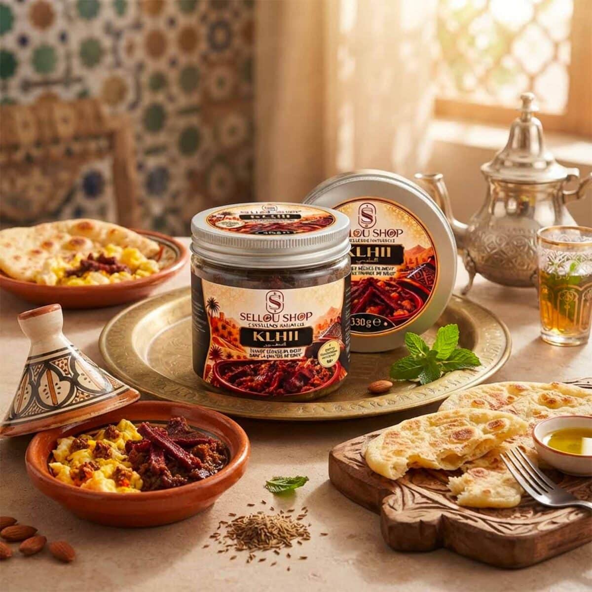Khlii marocain - Viande séchée de bœuf confite - 330g déjeuner